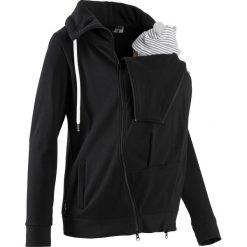 Bluza rozpinana ciążowa z wstawką niemowlęcą na nosidełko bonprix czarny. Czarne bluzy ciążowe marki bonprix, s, z dresówki. Za 149,99 zł.
