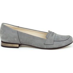 Balerinki lordsy - skóra naturalna - model 025 - kolor grafitowy. Szare baleriny damskie Zapato, bez wzorów, z jeansu, eleganckie, na niskim obcasie, na obcasie. W wyprzedaży za 173,40 zł.