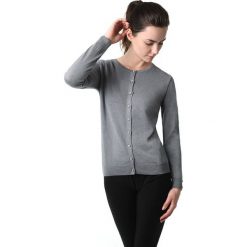 Kardigan w kolorze szarym. Szare swetry damskie Far Far Fashion, Ryłko by Agnes&Paul, bez wzorów. W wyprzedaży za 79,95 zł.