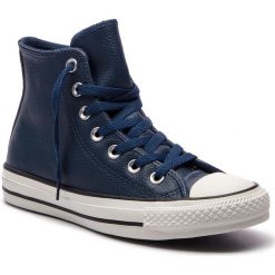 Trampki CONVERSE - Ctas Hi 161495C Navy/Navy/Egret. Niebieskie trampki i tenisówki damskie Converse, bez wzorów, ze skóry, bez zapięcia. W wyprzedaży za 259,00 zł.