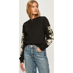 Guess Jeans - Bluza bawełniana. Białe bluzy damskie Guess Jeans, s, z nadrukiem, z bawełny, z długim rękawem, długie, bez kaptura. Za 419,90 zł.