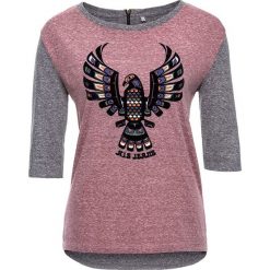 T-shirty damskie: Koszulka w kolorze bordowo-szarym