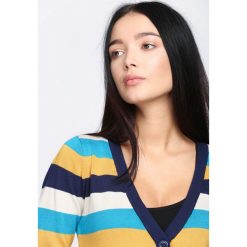 Granatowo-Biały Sweter Miracles. Białe kardigany damskie Born2be, l. Za 29,99 zł.