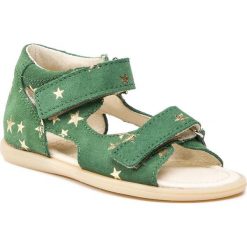 Sandały MRUGAŁA - Flo 1205/9-26 Grass Stars. Zielone sandały dziewczęce Mrugała, ze skóry, bez zapięcia. W wyprzedaży za 169,00 zł.