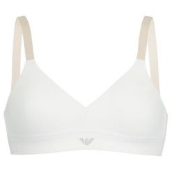 Biustonosz braletka Emporio Armani Underwear 163945 9P263 0010. Białe biustonosze Emporio Armani Underwear, bez wzorów, z elastanu. W wyprzedaży za 129,00 zł.