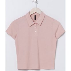 Bluzka z kołnierzykiem - Różowy. Różowe bluzki damskie Sinsay, xl, bez wzorów, bez kołnierzyka, bez rękawów. W wyprzedaży za 15,99 zł.