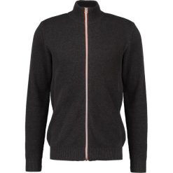 Swetry rozpinane męskie: Kronstadt ERIK Kardigan charcoal melange/orange