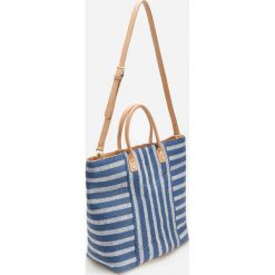 Torba typu shopper - Granatowy. Niebieskie torby damskie na zakupy marki Reserved, bez wzorów, bez dodatków. Za 129,99 zł.