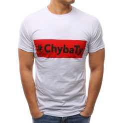 T-shirty męskie z nadrukiem: T-shirt męski z nadrukiem biały (rx2665)
