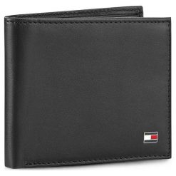 Duży Portfel Męski TOMMY HILFIGER - Eton Mini Cc Wallet AM0AM00655/83365 Black 002. Czarne portfele męskie marki TOMMY HILFIGER, bez wzorów, ze skóry. Za 229,00 zł.