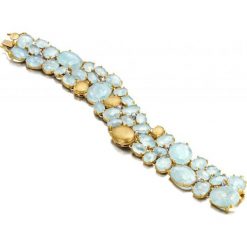 Piękna Bransoletka Złota - złoto żółte 750, Aquamarine. Żółte bransoletki męskie marki W.KRUK, złote. Za 57990,00 zł.