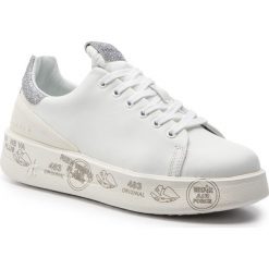 Sneakersy PREMIATA - Belle 3014 Biały. Białe półbuty damskie marki Premiata, na co dzień, bez wzorów, ze skóry, bez obcasa, na płaskiej podeszwie, bez zapięcia. Za 849,00 zł.
