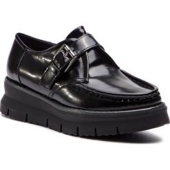Półbuty GEOX - D Porthya B D849ZB 00038 C9999 Black. Czarne półbuty damskie Geox, na co dzień, bez wzorów, ze skóry ekologicznej, bez obcasa, na płaskiej podeszwie, bez zapięcia. W wyprzedaży za 319,00 zł.
