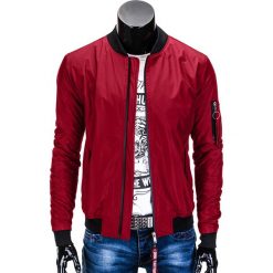 KURTKA MĘSKA PRZEJŚCIOWA BOMBERKA C330 - BORDOWA. Czerwone kurtki męskie bomber Ombre Clothing, m, z nylonu. Za 89,00 zł.