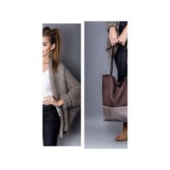 Torba duo brązowa na zamek. Pomarańczowe torebki klasyczne damskie drops, z bawełny, duże. Za 135,00 zł.