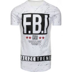 T-shirty męskie z nadrukiem: T-shirt męski z nadrukiem biały (rx2215)