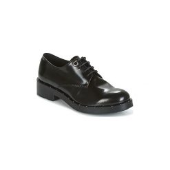 Derby Tosca Blu GRODEN ABRASIVATO. Czarne półbuty damskie Tosca Blu, bez wzorów, bez obcasa, bez zapięcia. Za 319,50 zł.