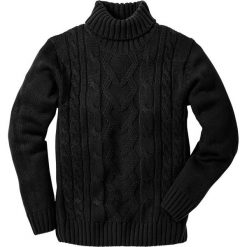 Sweter z golfem bonprix czarny. Czarne swetry męskie bonprix, s, bez wzorów. Za 74,99 zł.