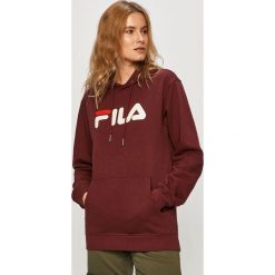 Fila - Bluza. Brązowe bluzy damskie Fila, s, z nadrukiem, z bawełny, bez rękawów, z kapturem. Za 279,90 zł.
