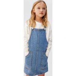 Mango Kids - Sukienka dziecięca Paula 110-164 cm. Zielone sukienki dziewczęce Mango Kids, bez wzorów, z bawełny, bez rękawów, proste. Za 89,90 zł.