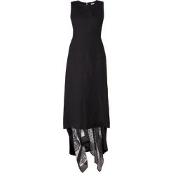 WEEKEND MaxMara BLASONE Długa sukienka black. Czarne długie sukienki marki WEEKEND MaxMara, ze lnu, wizytowe, z długim rękawem. W wyprzedaży za 769,50 zł.