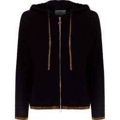 Sweter DEHA HARMONIC. Czarne swetry damskie Deha, bez wzorów, z wełny, bez rękawów, z kapturem. Za 760,00 zł.