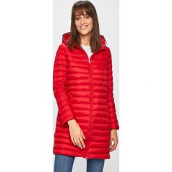 Tommy Hilfiger - Kurtka puchowa. Niebieskie kurtki damskie TOMMY HILFIGER, s, bez wzorów, z materiału, długie. W wyprzedaży za 899,90 zł.