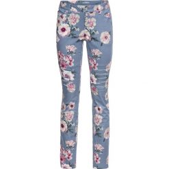 Spodnie Skinny bonprix dymny niebieski z nadrukiem. Szare spodnie damskie bonprix, z nadrukiem. Za 149,99 zł.