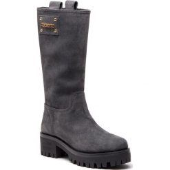 Kozaki LOVE MOSCHINO - JA24206H06JF0018 Grigio. Szare kozaki damskie Love Moschino, na imprezę, ze skóry, bez obcasa, na obcasie, bez zapięcia. W wyprzedaży za 709,00 zł.