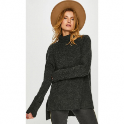 Vero Moda - Sweter. Czarne golfy damskie Vero Moda, l, z dzianiny, z krótkim rękawem. Za 149,90 zł.