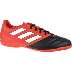 Adidas Ace 17.4 IN BB1766 buty halowe - halówki męskie czerwone 43 1/3. Czerwone buty sportowe męskie Adidas, ze skóry, bez zapięcia, do piłki nożnej. W wyprzedaży za 149,99 zł.