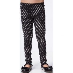 Legginsy dziewczęce: Legginsy czarne w białe kropki DZ6042