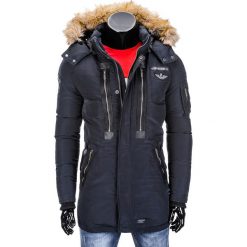 KURTKA MĘSKA ZIMOWA PARKA C306 - CZARNA. Czarne kurtki męskie bomber producent niezdefiniowany, na zimę, m, z futra. Za 109,00 zł.