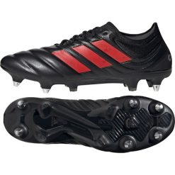 Buty piłkarskie adidas Copa 19.1 Sg M G26642. Czarne buty sportowe męskie Adidas, ze skóry, na sznurówki, do piłki nożnej. W wyprzedaży za 729,00 zł.