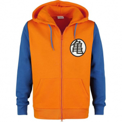 Dragon Ball Z Cosplay Bluza z kapturem rozpinana pomarańczowy/niebieski. Brązowe bluzy męskie rozpinane marki Dragon Ball Z, xl, z nadrukiem, z kapturem. Za 199,90 zł.