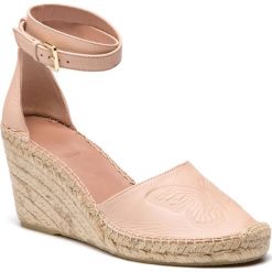Espadryle TWINSET - Sandalo 191TCT058 Nougat 00519. Brązowe espadryle damskie marki Twinset, bez wzorów, ze skóry, bez obcasa, na obcasie. Za 789,00 zł.
