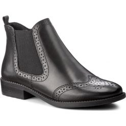 Botki TAMARIS - 1-25493-29 Black Leather 003. Czarne botki damskie na obcasie marki Tamaris, z materiału. W wyprzedaży za 209,00 zł.