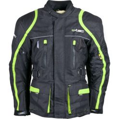 Kurtki męskie: W-TEC Długa kurtka motocyklowa męska NF-2205 czarno-zielona r. 3XL (11944)