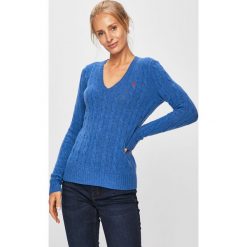 Polo Ralph Lauren - Sweter. Niebieskie swetry damskie Polo Ralph Lauren, s, bez wzorów, z wełny, bez rękawów, bez kaptura. Za 669,90 zł.