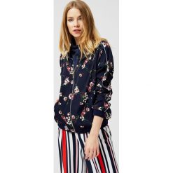 Kurtka typu bomber. Niebieskie kurtki damskie Moodo, m, w kwiaty, z poliesteru, długie. Za 59,99 zł.