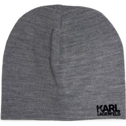 Czapka KARL LAGERFELD - 805601 592324 Graphite 960. Szare czapki męskie KARL LAGERFELD, bez wzorów, z wełny. W wyprzedaży za 239,00 zł.