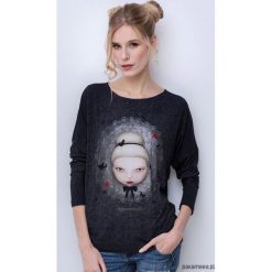 Black girl bluzka z nadrukiem. Czarne bluzki damskie Pakamera, z nadrukiem, z koronki, bez kołnierzyka, bez rękawów. Za 149,00 zł.