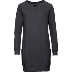 Sukienka dresowa, długi rękaw bonprix czarny. Czarne sukienki damskie bonprix, bez wzorów, z dresówki, bez kołnierzyka, z długim rękawem, długie, maxi. Za 74,99 zł.