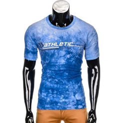 T-shirty męskie: T-SHIRT MĘSKI Z NADRUKIEM S851 – NIEBIESKI