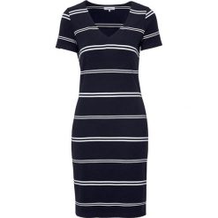 Soyaconcept Sukienka Dena Stripe granatowy złamana biel female niebieski/biały L (42). Niebieskie sukienki damskie Soyaconcept, s, bez wzorów, z dżerseju, z dekoltem w serek, z krótkim rękawem, krótkie, mini, dopasowane. W wyprzedaży za 139,00 zł.