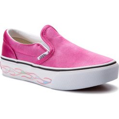 Tenisówki VANS - Classic Slip-On P VN0A3TL1VN61 Sidewall Flame/Carmine. Różowe trampki dziewczęce Vans, bez wzorów, z gumy, bez zapięcia. W wyprzedaży za 179,00 zł.