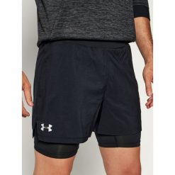 Szorty sportowe Under Armour Qualifier Speedpocket 2-in-1 1355449. Czarne spodnie męskie Under Armour, xl, bez wzorów, z nylonu, sportowe. Za 239,00 zł.