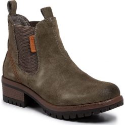 Sztyblety BIG STAR - EE274276 Khaki. Zielone kozaki damskie BIG STAR, ze skóry, retro, bez obcasa, bez zapięcia. W wyprzedaży za 189,00 zł.