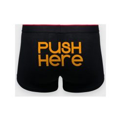 Bokserki męskie Push here. Czerwone bokserki męskie MegaKoszulki, bez wzorów, z elastanu. Za 49,90 zł.