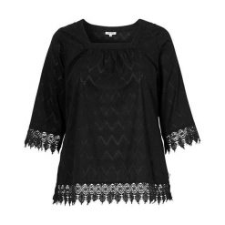 Zhenzi Bluzka z koronką Pice Czarny female czarny 54/56 (XL). Czarne bluzki damskie Zhenzi, s, w koronkowe wzory, z tkaniny, eleganckie, bez kołnierzyka, bez rękawów. Za 279,00 zł.